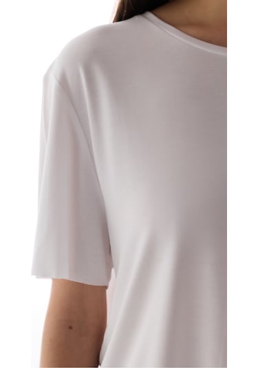 Penti Beyaz Bisiklet Yaka Oversize Modal T-Shirt