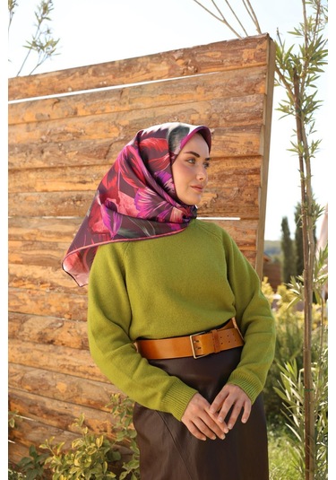 Silk Home Twill İpek Eşarp 11480-87 Koyu Mor, Pembe, Pudra, Kırmızı, Mor, Yeşil