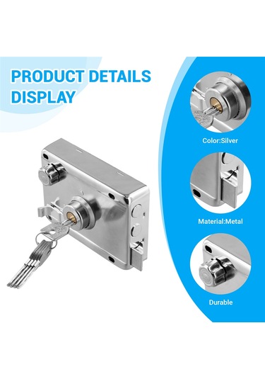 Nayomiglow Dış Kapı Kilitleri Güvenlik Hırsızlık Önleme Kilidi Çoklu Sigorta Kilidi Ahşap Kapı Kilidi Donanım İç Yurt