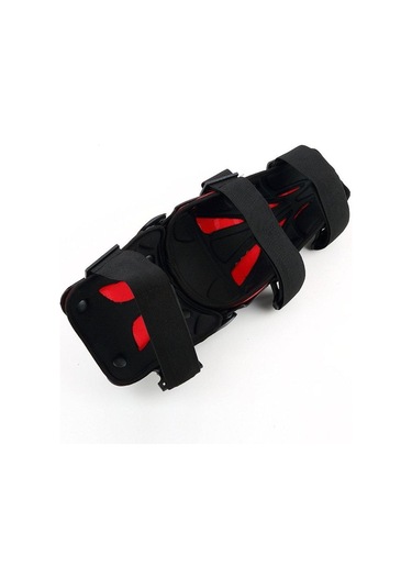 Jms Motosiklet Yarışı Motokros Diz Pedleri Koruyucu Muhafızlar Kırmızı - Siyah 1 Çift