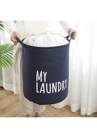 Skycity Büyük Kapasiteli Su Geçirmez Depolama Çanta - Yorgan, Giysi Ve Ev Eşyaları İçin Dayanıklı Kumaş, Sıkma Kordonlu Taşıma Ve Saklama Çantası Koyu Mavi Büyük Boy Büyük Boy Lacivert Naval