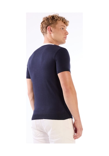 Dufy O Yaka Triko Tshirt Lacivert