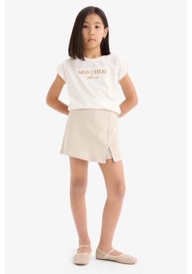 DeFacto Kız Çocuk 2'li Takım Baskılı Kolsuz Tişört Şort Etek E1260A825SMER233 Ekru DeFacto Kız Çocuk 2'li Takım Baskılı Kolsuz Tişört Şort Etek E1260A825SMER233 Ekru