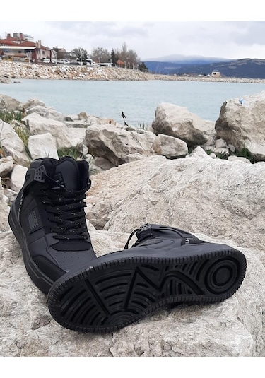 Dunlop 2238-2243 Siyah, Fuspetli Ortapedik Boğazlı  Basket Spor Ayakkabı AYKSAYAK-000490
