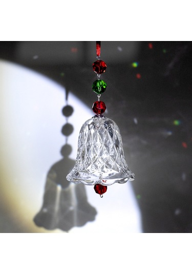 Geeksen Noel Zil Aksesuarı, Cam Kırmızı Yeşil Boncuklu, Ağaç Ve Pencere Süsü, Festivite Dekorasyonu, 1 Adet