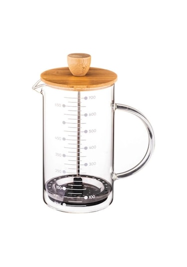 Kapris Leonardo Isıya Dayanıklı French Press 700 Ml B5570 Ahşap - Şeffaf
