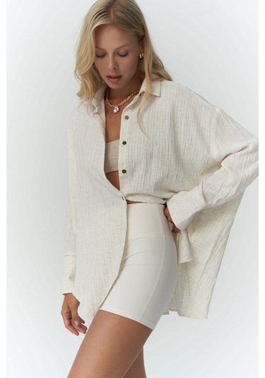 Durres Bej Oversize Gömlek bej