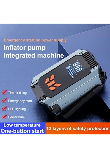 Dijital Kablosuz Usb Type-c 4 1800mah Göstergeli Oto Lastik Şişirme Hava Pompası