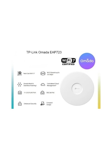 Tp-link Omada Eap723 Be3600 Tavan Tipi Üç Bantlı Wi-fi 7 Access Point