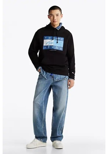 Erkek Kapüşonlu Sweatshirt - Siyah Triple Black