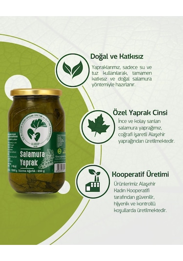 Salamura Yaprak Cam Kavanoz 650 Gr