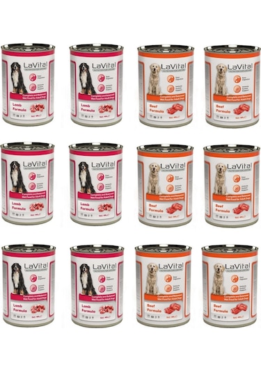 La Vital 2 Çeşit Karma Yetişkin Köpek Konservesi 12 x 400 G