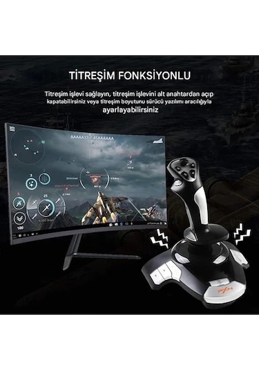 F16 Uçuş Kumanda Kolu - Pc Uçuş Joystick - Flight Stick