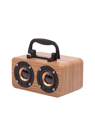 Flybuy Taşınabilir Ahşap Bluetooth Hoparlör - Fm Radyolu, 2x3w, Şarj Edilebilir, Ahşap Gövde, Mini Ses Sistemi
