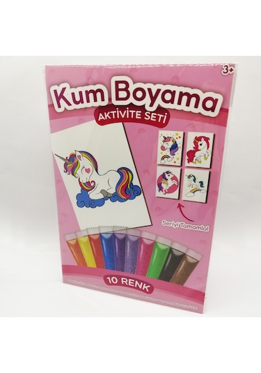 Neşeli Unicorn Kum Boyama Aktivite Seti