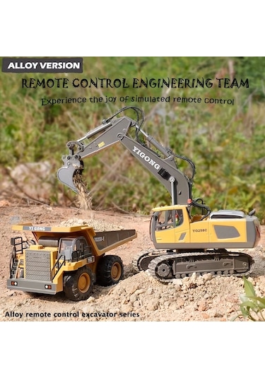 Uzaktan Kumandalı Ekskavatör Full Fonksiyon 11 Kanallı Alaşımlı Metal Yapı, 2.4ghz Kablosuz, Usb Şar