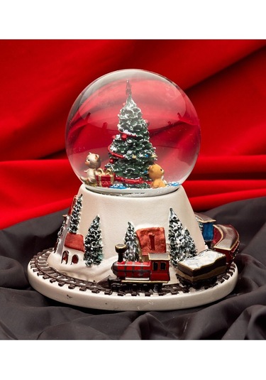 Yerli, El Boyaması, Müzikli Ve Kendinden Üflemeli, Trenli, Büyük Lüks Kar Küresi. Magnetdepo Dan