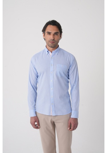 Bisse Erkek Regular Fit Uzun Kol Açık Mavi Gömlek Gmktn250016 33 Açik Mavi
