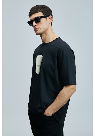 Lufian Omen Modern Grafik T- Shirt Siyah Siyah 111020252100100 SIYAH