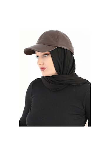 Elif İç Giyim Unisex Ayarlanabilir Taba Deri Şapka Taba