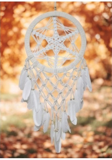 Yıldız Motifli Ekru Renk Büyük Boy Düş Kapanı Duvar Dekoru - 90425081670771000f