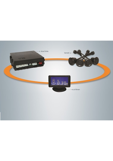 UNIQUE ® UPC 224 Lcd Mavi Ekranlı Siyah Gözlü Park Sensörü