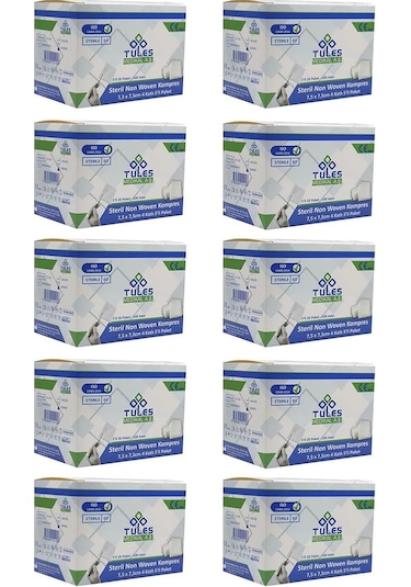 Tules Non Woven Kompres 7,5 x 7,5 cm 4 Katlı 100 Adet 10 Kutu