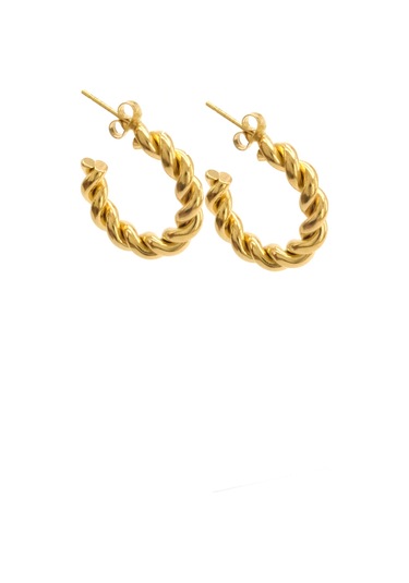 Ferizz Çelik Küpe Altın Kaplama Kadın Burgu Halka Model Unk-801 Altın