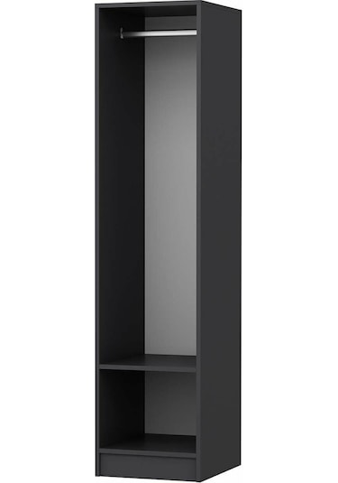 Minar Kale 1 Kapaklı Dolap Antrasit - Eskitme Beyaz 210cm