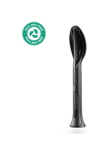 Evolite Combo 3 İn 1 Çatal Kaşık Set Siyah