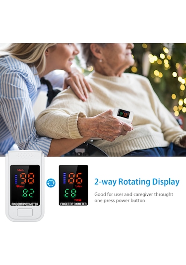 Vkemall Pulse Oksimetre Parmak Ucu Nabız Oksimetresi Boyun Askılı Taşınabilir Kan Oksijen Doygunluğu Ve Beyaz