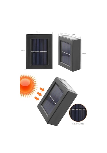 Sptmgldı Solar Güneş Enerjili Çift Taraflı Duvar Lambası Çift Taraflı Duvar Lamba Güneş Enerjili