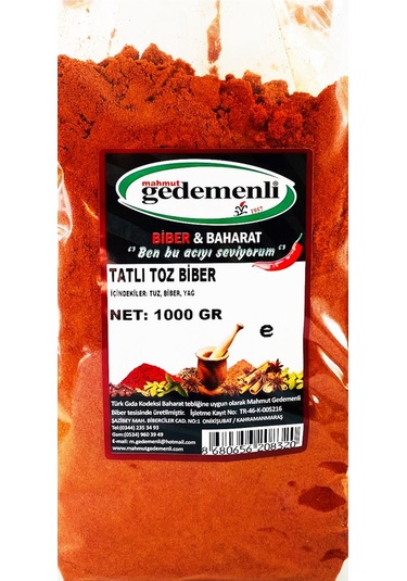 Mahmut Gedemenli Tatlı Toz Biber 1 KG