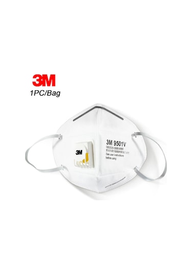 Yifomall 3m 9501v Solunum Valfi Li Kn95 Maske - 5 Katlı Koruma, Gb2626-2006 Standartı, Toz/porosyon Filtreleme, Burun Klipsi, Tekli Paket 1 Adet