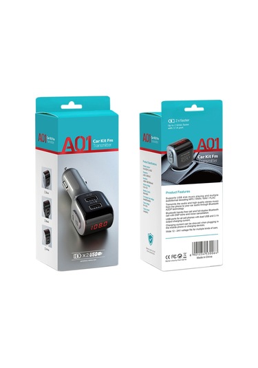 Cbtx Çift Usb Eller Serbest Araç Fm Verici Bluetooth 5.0 Kablosuz U Disk Mp3 Çalar