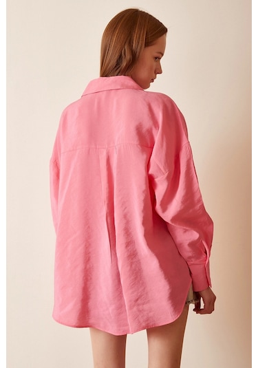 Never More Basic Modal Gömlek Pembe