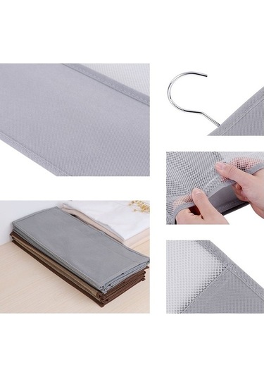 Dancemonkey Cbtx 3 Katlı Çanta Asma Organizatör, Tasarruflu Dokunmamış Kumaş Saklama Çantası Bej Çok Renkli