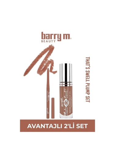 Barry M That's Swell Peptide Dudak Lip Gloss Set Lip Liner Ve Lip Gloss Taupe Taouch Gri Kahve Toprak