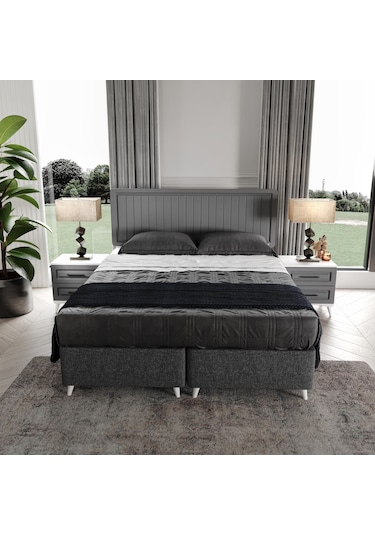 Gözde 6 Kapaklı Komple Mdf Antrasit Yatak Odası