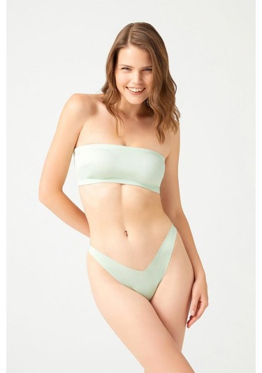Straplez Crop Top Büstiyer Mint Yeşili Mint Yeşili