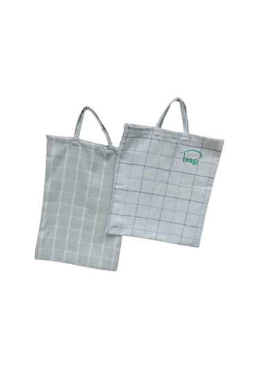 PAZAR ÇANTA 2 Adet Döşemelik Kareli Kumaş Model Renkli  Desenli 30 kg Taşıma Kapasite El Yapım