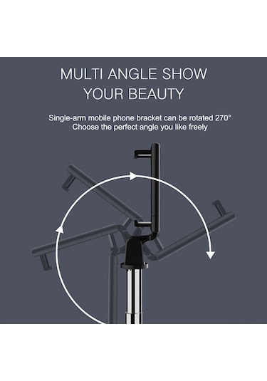 Springsun K07 Beyaz Telefon Tripodu: İç-integre Selfie Çubuğu, Kablosuz Kumanda, 270 Dönebilen Tutucu, 19.5cm-70cm Uzunluk Ayarı, Taşınabilir Tasarım