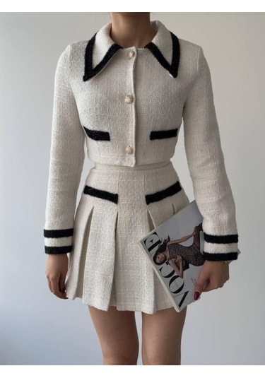 S-pazarım Dora Chanel Takım Beyaz