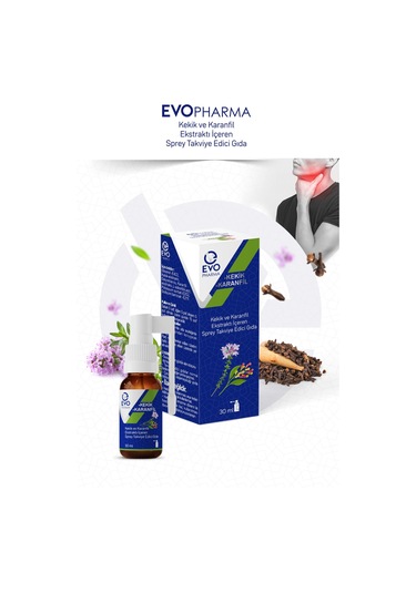 Evo Pharma Kekik ve Karanfil Ekstraktı İçeren Sprey Takviye Edici Gıda 30 ML