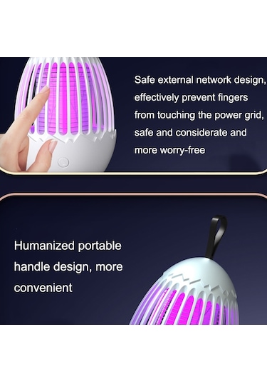 L01 Elektrik Şoklu Sivrisinek Öldürücü Usb Gece Lambası Gri