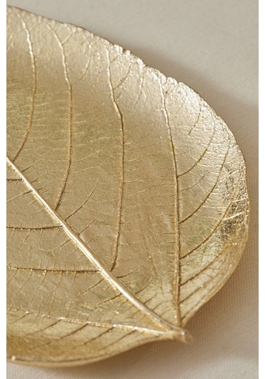 Karaca Leaf Dekoratif Tabak Gold 21x15x2,5 Cm