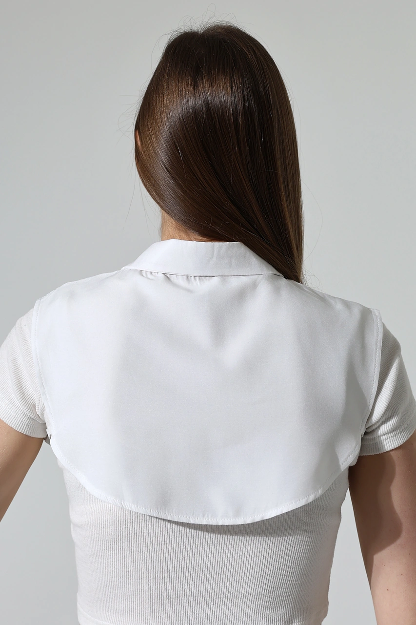 Schık Schık Pamuklu Sahte Yaka Yarım Gömlek Beyaz Sckwm24gml01 Beyaz