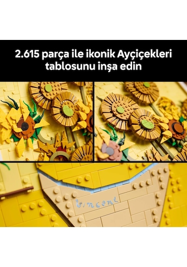 LEGO® Art Vincent van Gogh – Ayçiçekleri 31215 - Yetişkinler için Yaratıcı Dekoratif Model Yapım Seti (2615 Parça)
