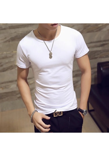 Snapbuymoda Erkek Yazlık Kısa Kollu V Yaka Polyester Tişörtşampanyaerkek Şampanya