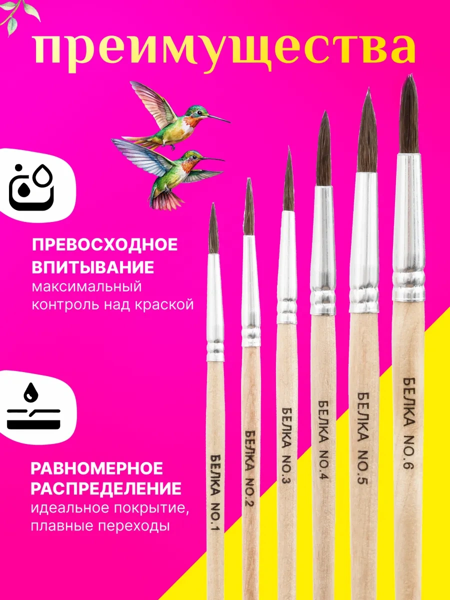 Kitso Resim Fırçaları Sanat Seti 6 Parça 327387049